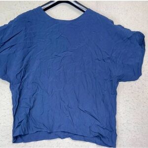 Tienda Ho Short Sleeve Blue Solid 100% Rayón Oversized One Size See Measurements